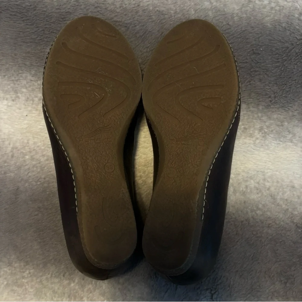 Dansko Liliana Burnished Brown Leather Wedge Loafers Comfort Shoes Size 9 EU 39 - Picture 9 of 12